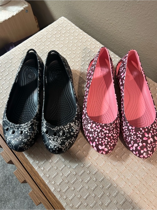 CROCS Shoes - Crocs Kadee Floral Ballet Flats Two Pairs Size 7